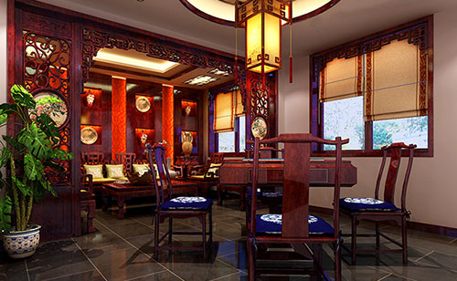剑川古典中式风格茶楼包间设计装修效果图