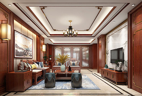 剑川小清新格调的现代简约别墅中式设计装修效果图
